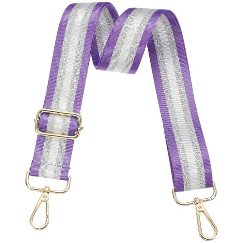 Image of PATIKIL Purse Strap, Wide Shoulder Strap Adjustable Crossbody Bag Straps Universal Replacement Shoulder Bag Belt for Women's Handbags Canvas Guitar Bag Backpack, Purple