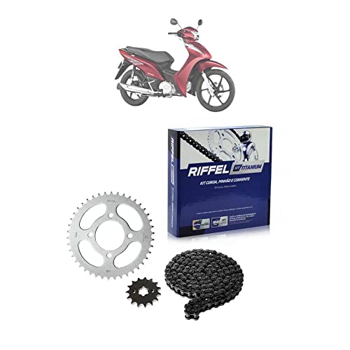 Kit Biz 125 (05 , 17) 34Z X 14Z Com Corrente 428H X 106L , Titanium (1045) , Riffel