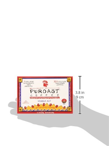Puroast Low Acid Coffee Single-Served Pods, Premium Vanilla, Certified Low Acid Coffee - Ph Above 5.5, Medium Roast, Original, (12 Count) - Gut Health, Higher Antioxidant, Eco Friendly - Compatible With Keurig 2.0 Coffee Makers #TOP5