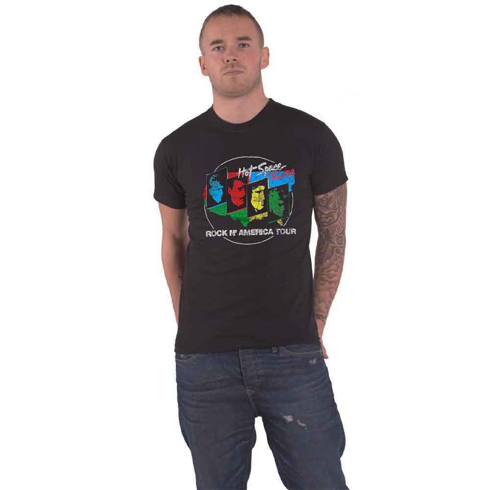 Queen T Shirt Hot Space Tour 1982 Band Logo Official Unisex Black L