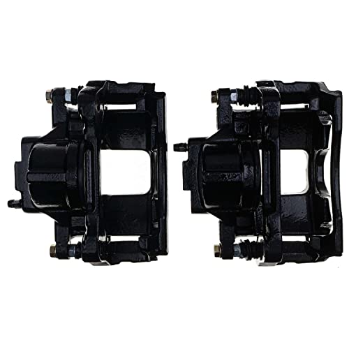 Image of Power Stop S5044BLK Front Pair of High-Temp Black Powder Coated Calipers For Town & Country, Grand Caravan, Nitro, Liberty, Wrangler, Wrangler, Ram C /V, VW Routan [Model Specific]