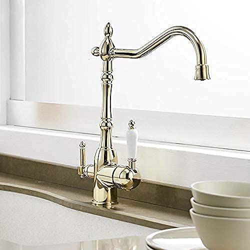 Mitigeur cuisine eau potable intégrée et robinet filtré chrome orientable