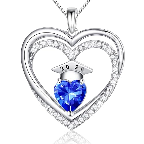 Ritach Graduation Gifts 2026 - College Graduation Gift for Her Class of 2026 High School Graduation Gifts Grade Grad Cap Necklace Birthstone Sapphire Necklace