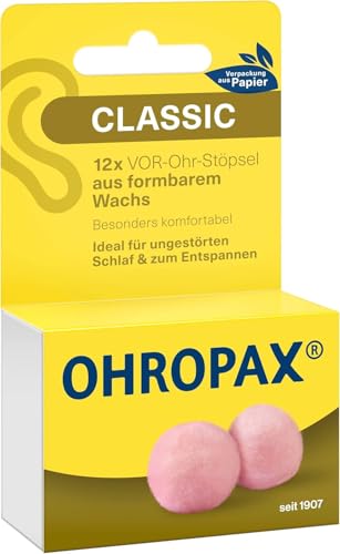 Ohropax - Classici tappi per le orecchie modellabili in cera, 2 confezioni (24 tappi per le orecchie)