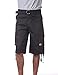 Pro Club Men's Cotton Twill Cargo Shorts with Belt, Black, 38"