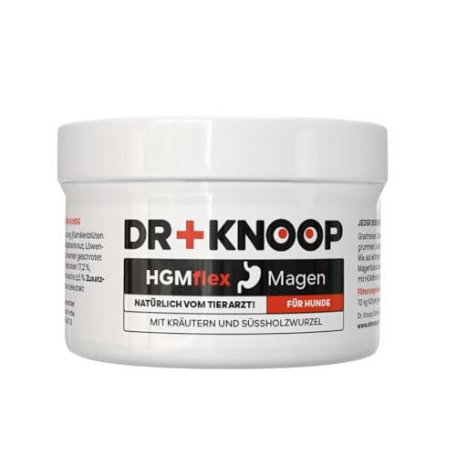 HGM Hund Magenschutz - frisst Gras dann manchmal schaumiger weisslicher Schleim - Sodbrennen wegen Magensäure, natürlicher Säureblocker, Nicht Ulmenrinde oder Heilerde - HGMflex Magen, 2 x 60 g