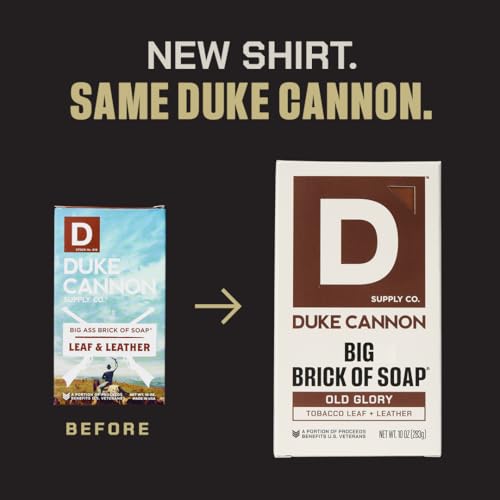 Image of Duke Cannon Supply Co. Big Brick of Soap Bar, Frontier 40 - Fresh Cut Pine, Leaf & Leather, Campfire & Midnight Swim, Extra Large, Masculine Scents, 10 oz. (Variety, 4 Pack)