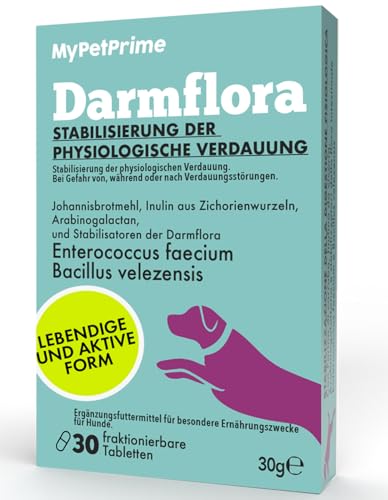 MyPetPrime Probiotika Darmflora Hunde | 30 CPR | Tabletten Darmsanierung für den Hund | Für verbesserte Verdauung & Immunsystem | gesundheitsprodukte