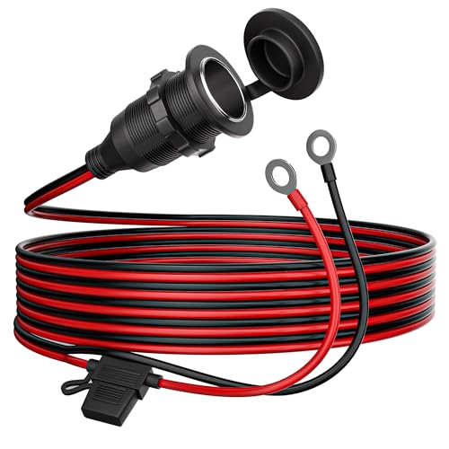 RGBer® Zigarettenanzünder 12V Steckdose|Zigarettenanzünder Steckdose mit Kabel,Sicherung & Ringösen|Einbau Zigarettenanzünder Steckdose für Motorrad, Wohnmobil, Boot RGBer® Zigarettenanzünder 12V Steckdose|Zigarettenanzünder Steckdose mit Kabel,Sicherung & Ringösen|Einbau Zigarettenanzünder Steckdose für Motorrad, Wohnmobil, Boot