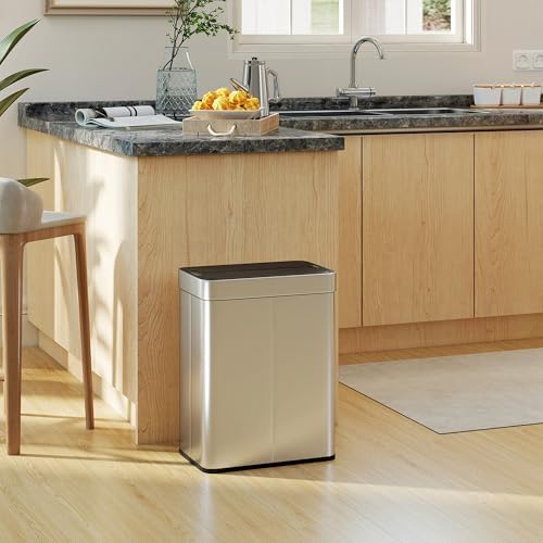 HOMCOM 13.2 Gallon (50 L) Sensor Trash Can with Soft-Close Lid, Automatic Touchless Motion Sensor Garbage Can with Fingerprint-Proof Stainless Steel for Kitchen Gym Home Office — view 8