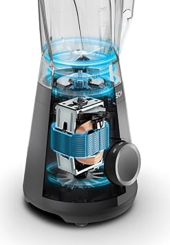 Bosch Hausgeräte VitaPower Series 4 MMB6141B Stainless Steel Blender Blender Made in Germany Tritan Mixing Container 1.5 Litre Dishwasher Safe Parts 30,000 RPM 1200 W Black