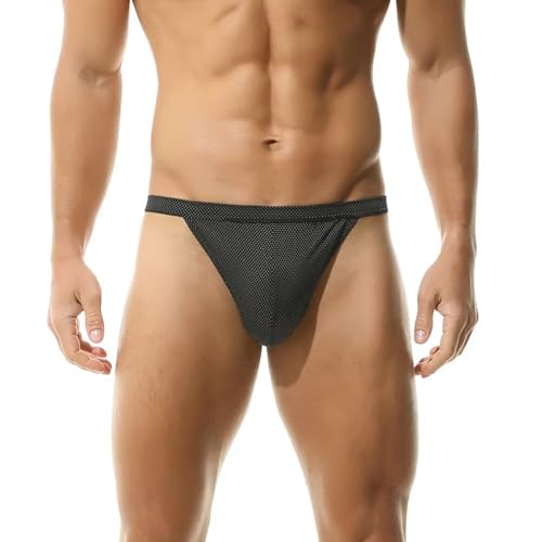 Men's Low Rise Swim Briefs Quick Dry Bikini Swimwear Mesh Stretch