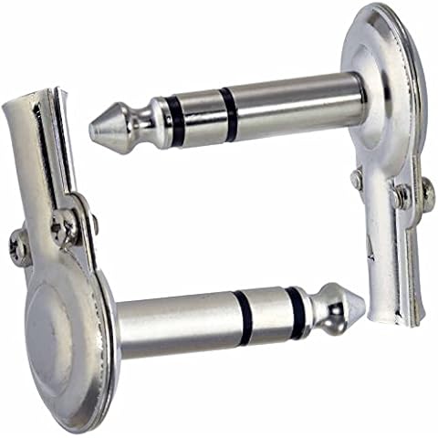click4av 2x TRS Pancake Jack Plugs Stereo Balanced 1/4 inch Right Angle 6.35mm Connectors Cover