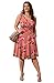 POSESHE Womens Plus Size Dresses Sleeveless Sexy Fashion Summer Bridesmaid Cocktail Party Wrap Dress,Pink Flower,2XL