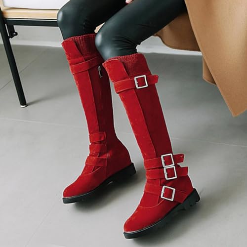 Bottes Solide Rétro Longueur Genou aux Finitions Haut de Gamme