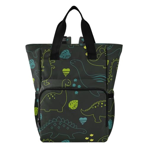 Image of innewgogo Dinosaurs Diaper Bag Backpack for Dad Mom Large Capacity Baby Changing Totes with Three Pockets Multifunction Diaper Bag Tote for Picnicking Playing