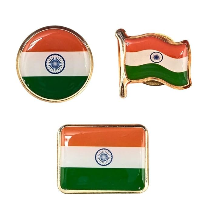 oem best seller Indian Flag Strong Magnetic Batch 3 Piece Brooch Combo For Men and Women - Whit Gift Box-picture-51