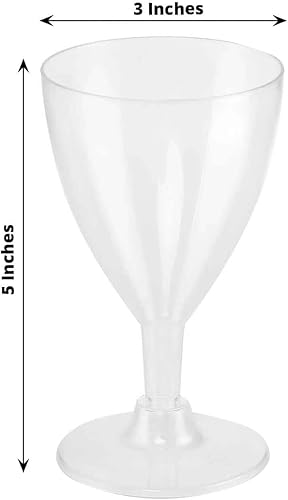 Miniatura 3 de Efavormart - Juego de copas de vino desechables de plástico transparente de 12 a 6 onzas con tallo hueco para bodas, cumpleaños, fiestas,