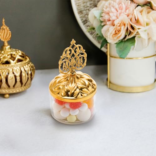 Mezchi 24 Pack Clear Favor Boxes with Gold Dome Lids