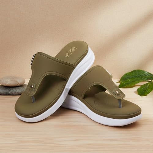 Image of DOCTOR EXTRA SOFT Women's Ultra Lightweight Slippers /Flip-Flops with Memory Foam Cushion | Stylish & Comfortable | Casual & Fashion| Diabetic & Orthopedic Synthetic Slip-on Sandals Ladies /Girls D-621
