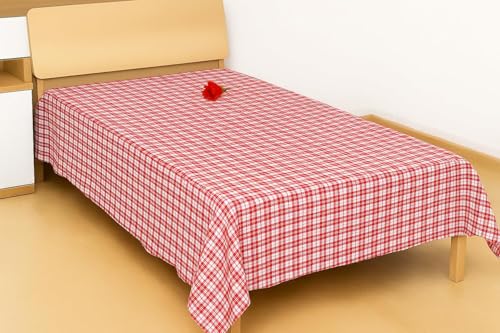 Image of CRWAYWEAVES Cotton Bed Sheet for Single Bed Cover Single bedsheet100% Soft Cotton flatsheet