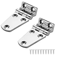 DIALESHU Robuste Scharniere für Boote, 316 Edelstahl, versetzte kurze Seitenscharniere, 7,9 x 3,8 cm, stabile Deckschranktürscharniere mit Schrauben, 2 Stück