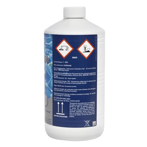 EDENEA Hivernage Piscine - Anti Algues - Anti dépôts - Protection Revêtement et Équipements - Liquide - Bouteille 1 Litre - Marque EDG by AQUALUX International – vue 8
