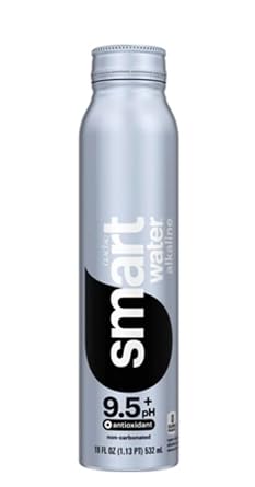 Glaceau Smartwater Aluminum Water Bottles, 18 Fl Oz (12 pack, Alkaline with antioxidants)