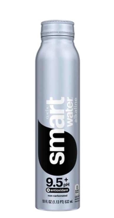 Glaceau Smartwater Aluminum Water Bottles, 18 Fl Oz (12 pack, Alkaline with antioxidants)
