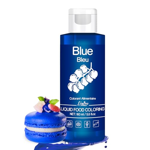 Food Coloring - Vivid Food Coloring for Baking, Cake Decorating, Cookie, Fondant, Macaron - Liquid Tasteless Food Color Dye for Airbrush, DIY Slime Making and Crafts - 6 fl.oz / 160ml (Blue)