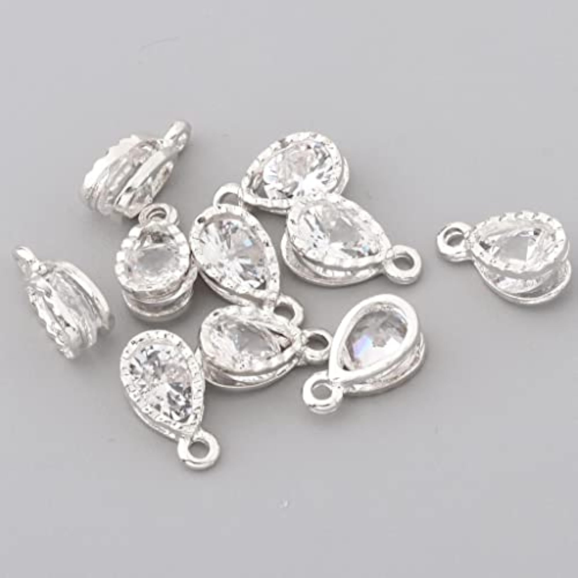 10 Pieces Crystal Alloy Rhinestone Charms
