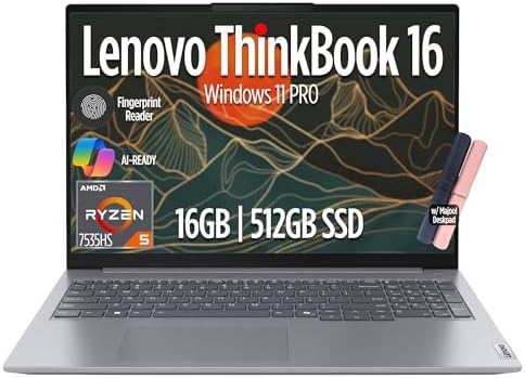 Lenovo ThinkBook 16 Gen 7 Business Laptop, 16" FHD+ Display, AMD ...
