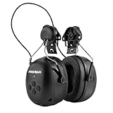 PROHEAR 037BR04 Bluetooth Hearing Protection with Adapter for 3M H-700 Hard Hats/DEWALT Hard Hat, 40H Playtime Safety Headphone for Construction Worker, Mowing - Black