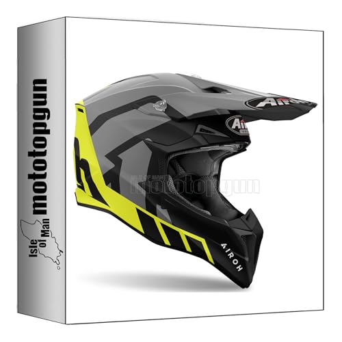 Casque moto cross Airoh Wraap Reloaded jaune mat XL WRR31 Mototopgun