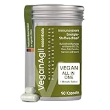 AgilNature Vegan All in One I 90 vegane Kapseln mit Vitamin B12, D3, Eisen, Zink & Jod I Multinährstoffkomplex für vegane Ernährung I Energie, Immunsystem & Stoffwechsel I Made in Germany I VeganAgil