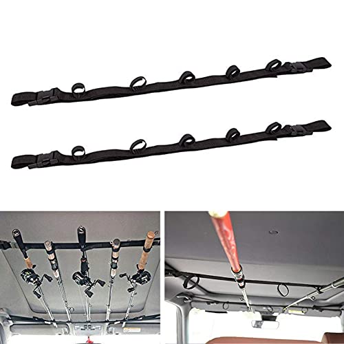 image for URCHUZE 2Pcs Vehicle Fishing Rod Racks,Car Fishing Rod Holder Strap,Fi