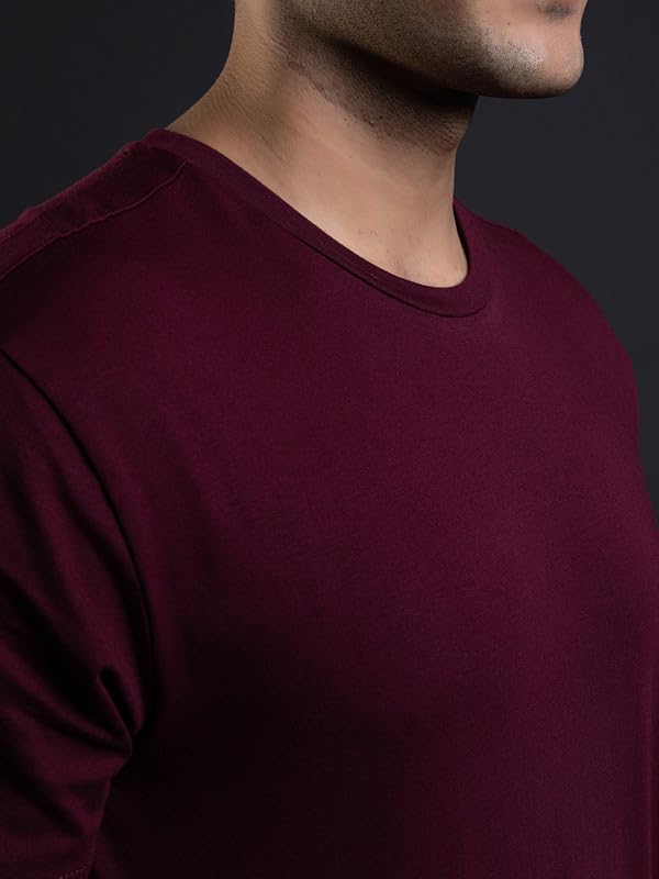 Image of Ghumakkad Cotton Blend Half Sleeve Round Neck Sports T Shirt for Men