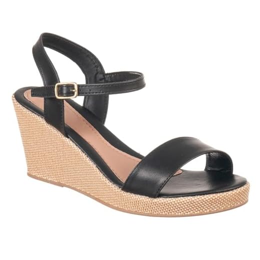 Sandália Anabela Feminina Salto Alto Corda Detalhes Bloco Plataforma Nude (Preto, BR, Adulto, Numérico, 39)