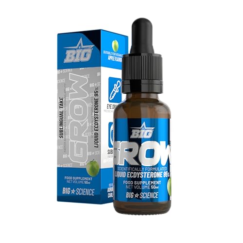 BIG - Real Grow - Ecdisterona - Beta Ecdisterona Natural - Líquido (50 ml) - Masa Muscular, Recuperador Muscular - Formula basada en 'El Secreto Ruso' de Atletas Olímpicos -95% Pureza- Vegano