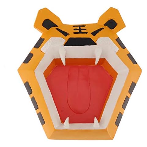 Kepfire Cute Tiger Head Cigarette Ashtray Resin Creative Living Room Bar Desktop Outdoor Decorative Accessories Waterproof Ash Tray Patio Home Office Indoor Ashtray Cover