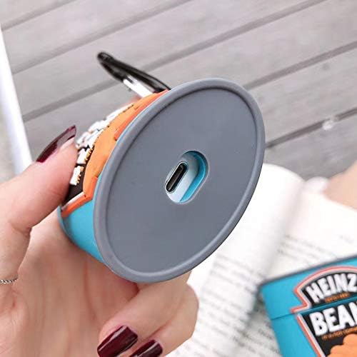 Compatible with AirPods 2/1 Case Baked Beans, Protective Silicone Cartoon 3D Character Skin for Airpod Case, Kids Teens Girls Boys Women Funny Kawaii Fashion Cute Cover for AirPods 2/1 Baked Beans