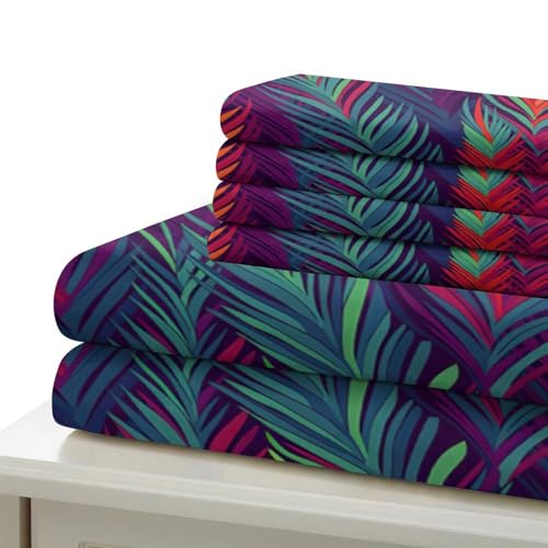 Housse de couette fleurs tropicales en microfibre 200x200 cm pour lit double - 7