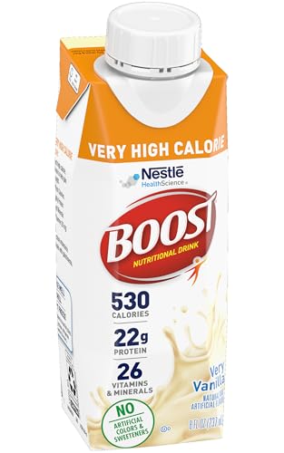 Boost Very High Calorie Nutritional Drink Variety Pack, 16 Vanilla, 16 Strawberry, 16 Chocolate Variety Pack (Pack of 48)