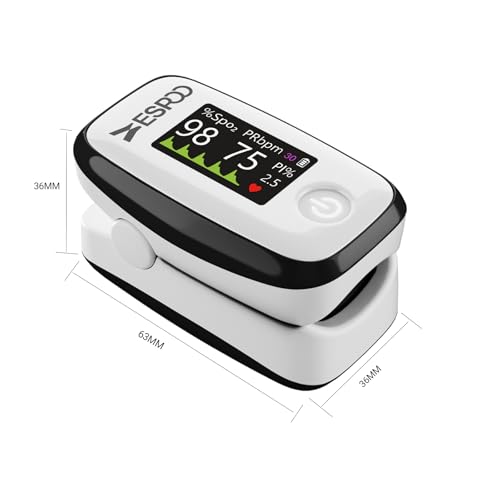 Pulse Oximeter Fingertip, Blood Oxygen Monitor, 4 colors 1.14\'\' TFT Alarm & Brightness Adjustable