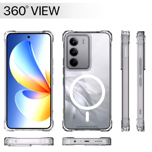 Image of Pikkme Back Cover for Realme C71 Mag-Safe Shockproof PC + TPU Protective Case Magnetic Support Bumper Case (Transparent Mag-Safe)