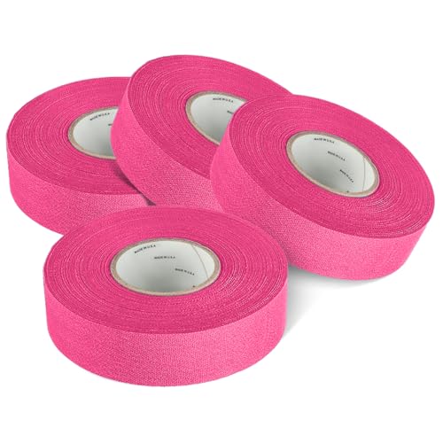 CellyTape Hockey Stick Tape 4-Pack, Strong Adhesive for Ice and Roller Hockey Sticks, Baseball bat Tape, Lacrosse Sports Handle. Easy Tearing pro Tape Made in USA (Neon Pink)