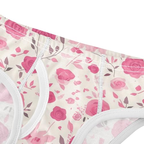 KLL Seamless Pattern Red Roses Toddler Boy Soft Briefs Cute Children Panties4