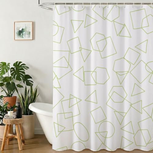 Rideau de douche en tissu polyester géométrique haut de gamme 150x200 lavable - 2