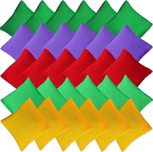 Bean Bags Tczecoo 30 Stück Sitzsäcke, Nylon-Sitzsäcke, Cornhole Säckchen, Sitzsack-Wurfspiel, Beanbags Kinder Werfen Spiel Für Spaß Sport Party Spiel Familienspiele Karneval, 10x10cm