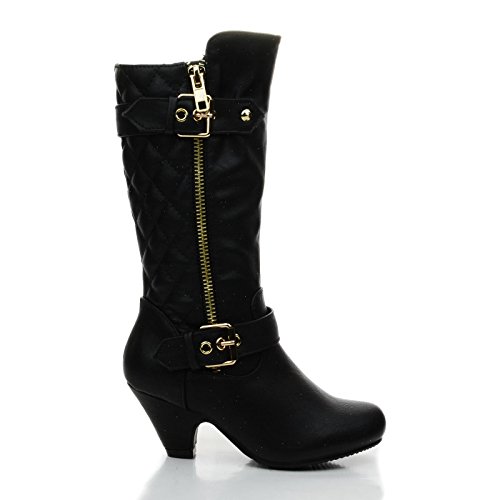 Link Little Girl's Pauline-38 Kitten Heel Boots with Decorative